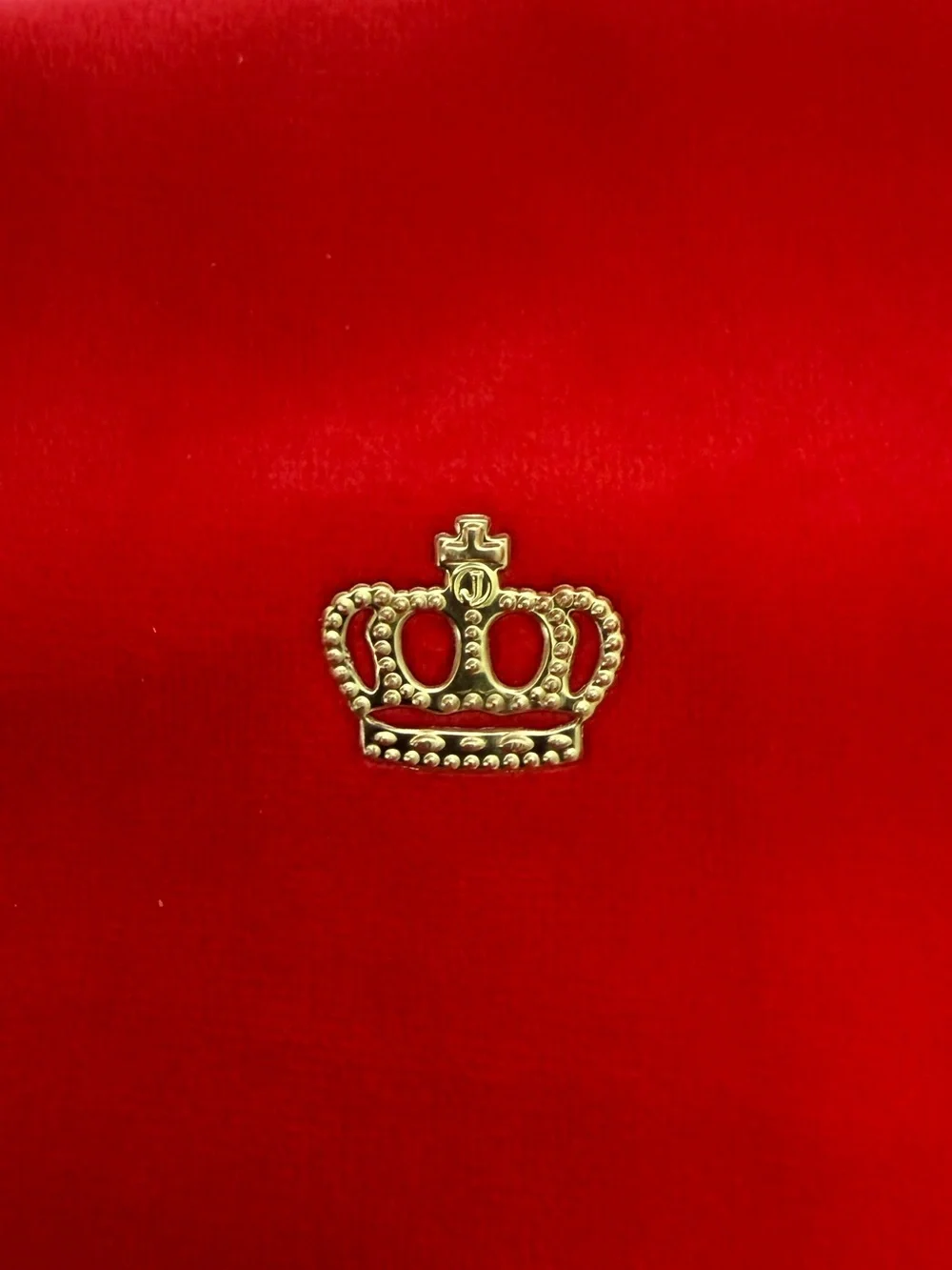 Juicy Couture Velour Track Jacket Hoodie Red Gold Crown Y2K Loungewear Comfy XXL